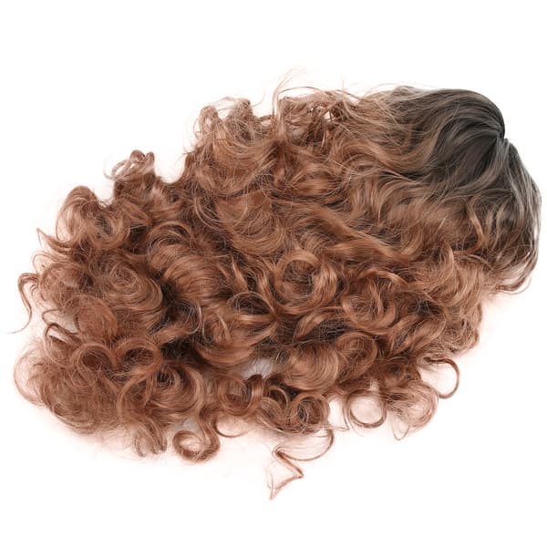 Peruker för kvinnor Lång lockig blond gradient värmebeständig fiberhårstycke Lady Cosplay Peruk