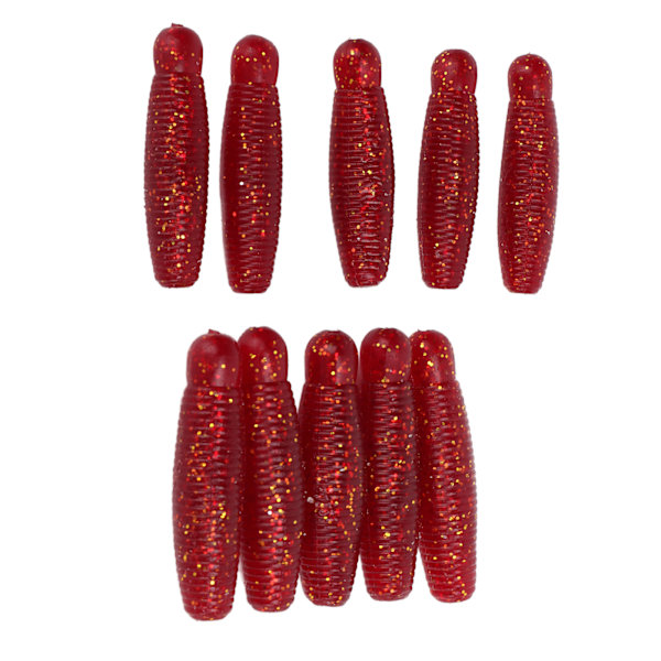 10 stk fiske myk agn kunstig bie puppe potet lokke lang kast tilsett salt agn 6cm 8g vinrød