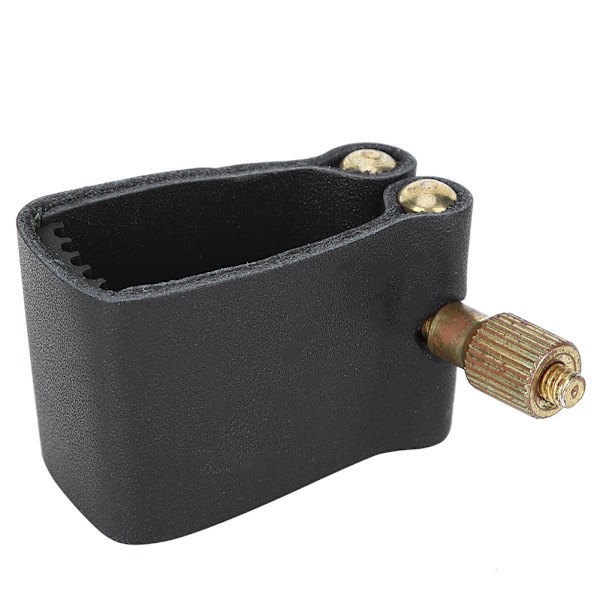 Saxofon Ligatur Sort PU Læder Metal Holdbar Musikinstrument Tilbehør C65 Alt