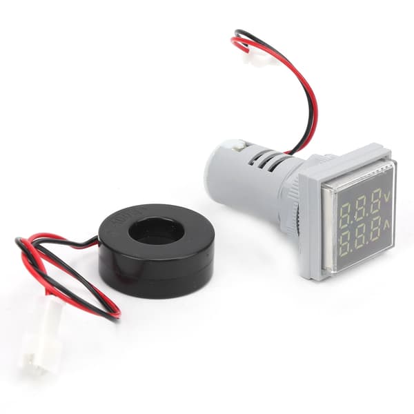 AD16‑22FVA 2-i-1 Voltmeter Amperemeter Spänningsströmmätare Testare Mätindikator Vit