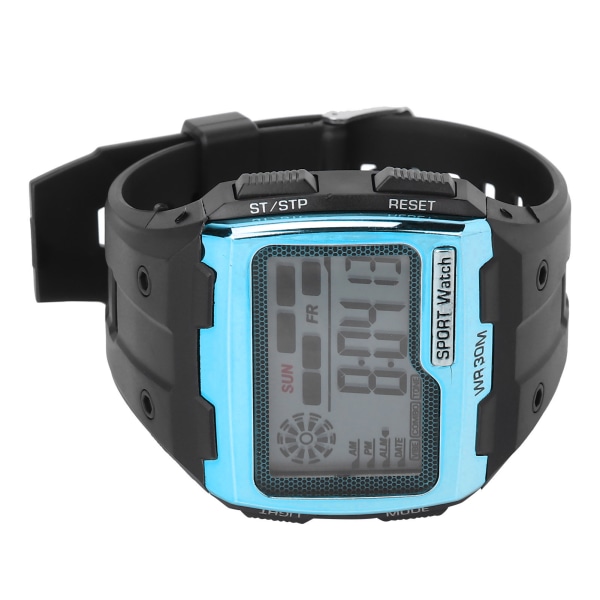 Digital Sports Watch Large Dial Nattlys Vanntett Dual Time Outdoor Electronic WatchBlå