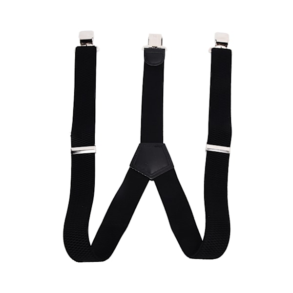 Herr Suspender Stark Fixering Justerbar Vacker Praktisk Fashionabel Metallklämma Bred Suspender för Formell FestSvart