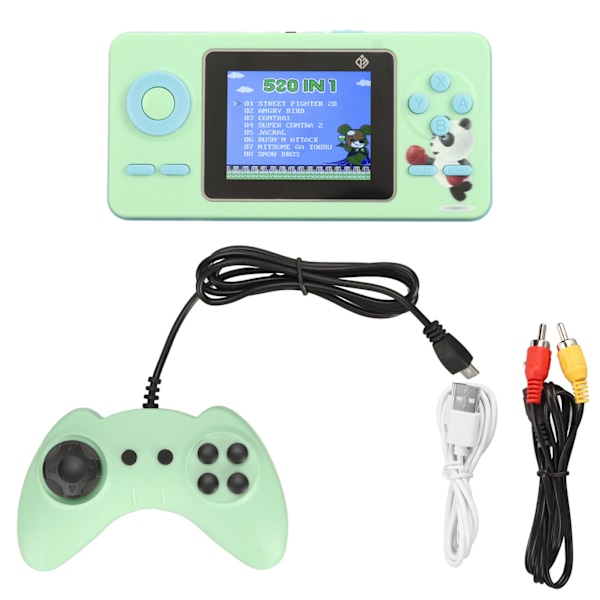 Handhållen spelkonsol Retro färgskärm 1020mAh Mini bärbar spelmaskin med Gamepad för TV och två spelare