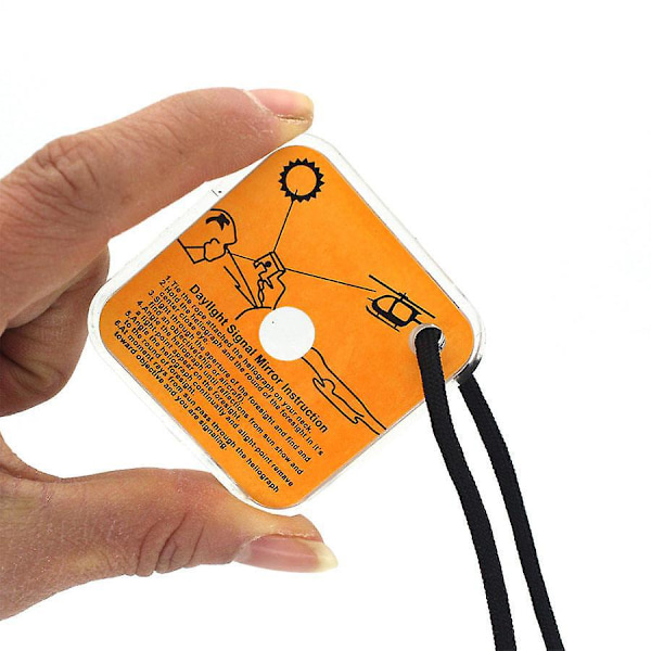 Bærbar Reflekssignal Speil med Lanyard Nødoverlevelsesverktøy for Camping Hiking Langdistansekommunikasjon
