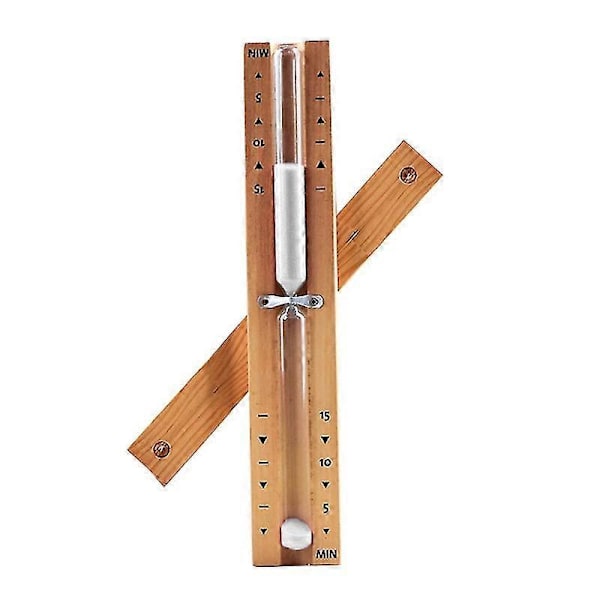 Sauna Timeglass Veggmontert - Roterende Tre 15 min Sandglass Klokke Timer Rosa