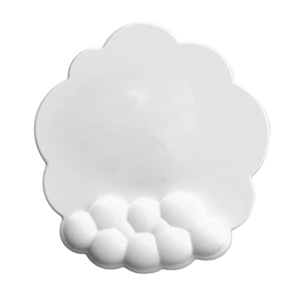 Sky Mousepad med Håndledsstøtte i Hukommelsesskum - Forhindrer Glidning, Ergonomisk Håndledsstøtte til Computer, Laptop, PC, Gaming, Hvid