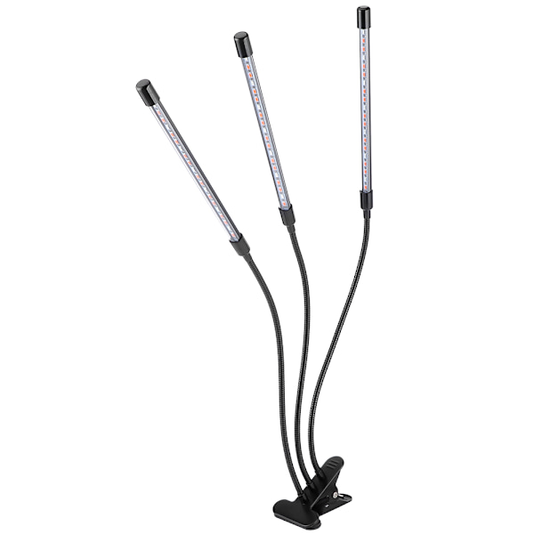 30W USB 3-rör flexibel LED växtlampa fullspektrum växtlampa med klämma för inomhusväxter
