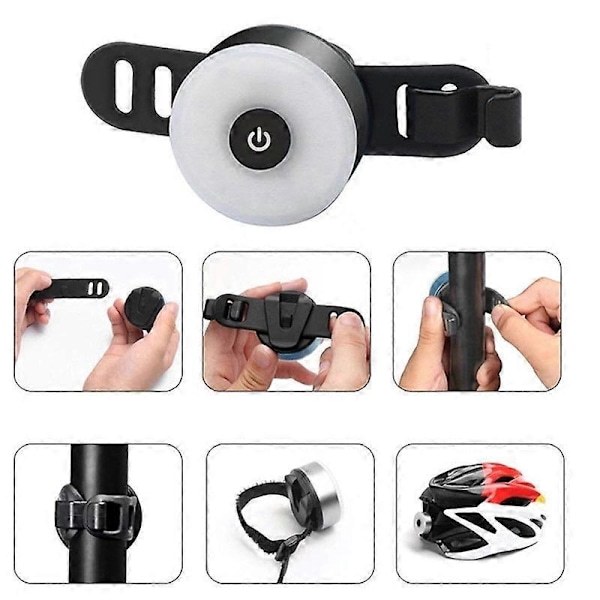 Sykkelbaklys, USB-lading Hurtigutløser Baklys, Løpelys Sykkelbaklys (1 stk, Svart)