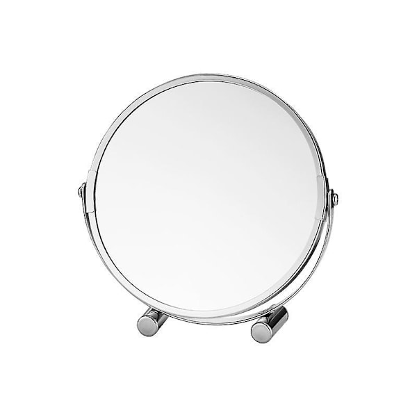 Fritstående Svingbart Forstørrelsesspejl, Bærbar Forkromet Metal Kosmetik Spejl Med Op Til 3x Forstørrelse, Dobbeltsidet Make-Up Spejl, Badeværelse