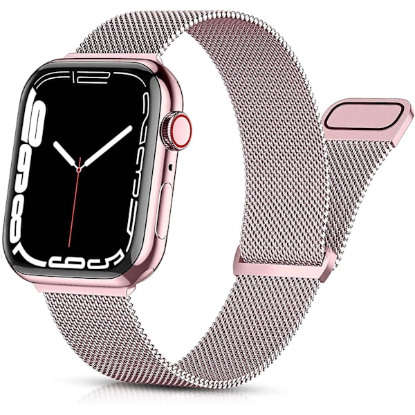 Rostfritt stål mesh-armband för Apple Watch Series 8/7/6/SE/5/4/3/2, 40mm/38mm/41mm, kompatibel med kvinnor och män