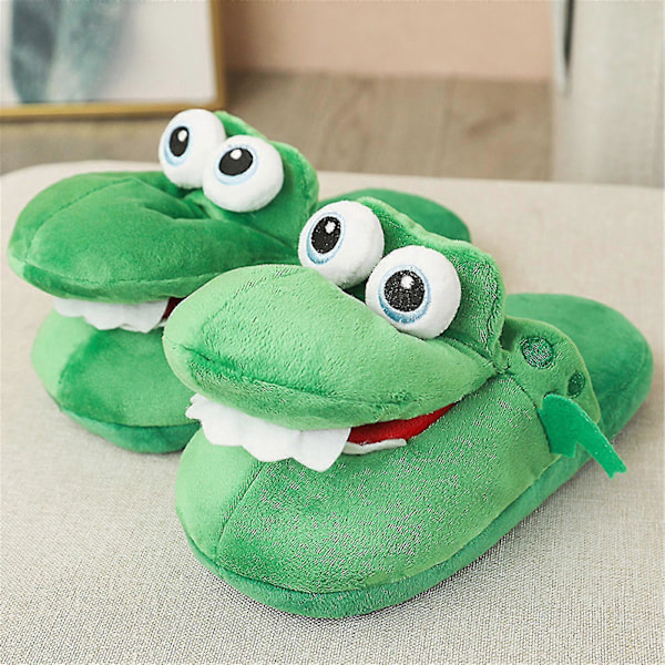 Krokotiili pehmotossut avoimella suulla, puuvillatossut liikkuvalla suulla - Yvan aikuisille 38-42 (27cm)