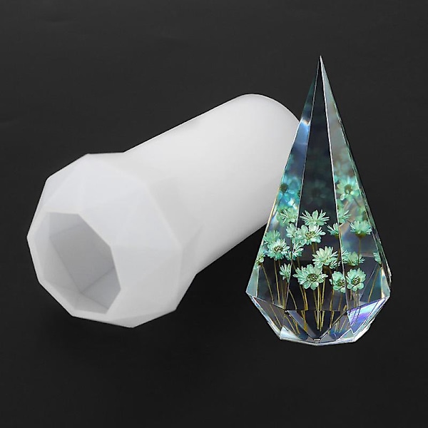 2 stk. Diamantformede Silikonring Kegleforme til Harpiksstøbning og Epoxy