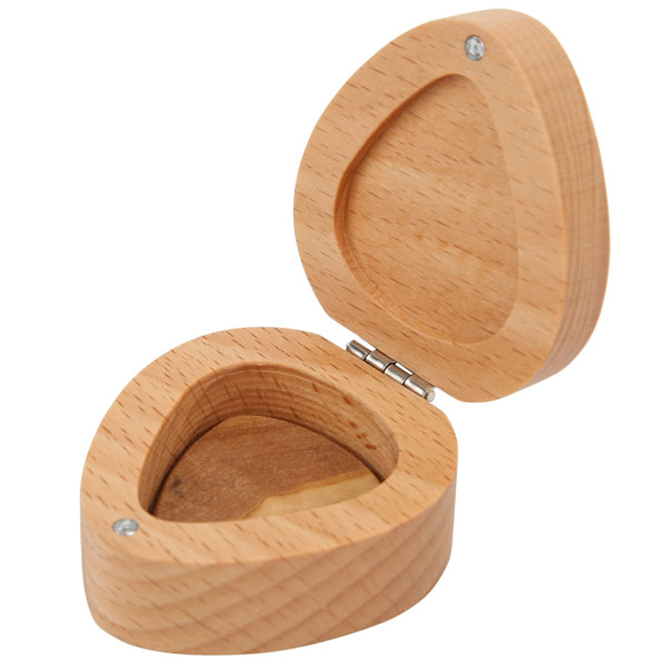 Trä Guitar Picks Case Hållare Container Plectrum Förvaringslåda Musikaliska gåvor