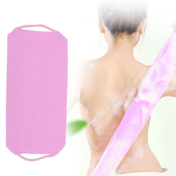 Eksfolierende gnidende vaskeklud elastisk brusebad kropsskrubbe rengøring massage badehåndklæde strop Pink