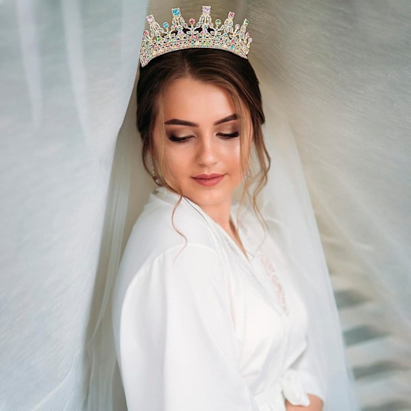 Rhinestone-krona för kvinnor - Elegant tiara för drottning, prinsessa, brudtärnor - Perfekt för bröllop, fester, Halloween