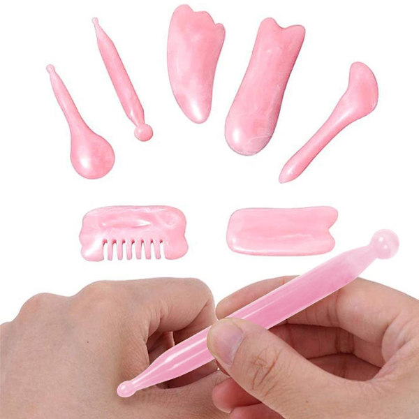 7 kpl/ set Gua Sha Resin Massage Board Tool Hartsi Hieronta Ihonhoito Guasha Tool Set Anti Wrinkle Healthcare Beauty Tools