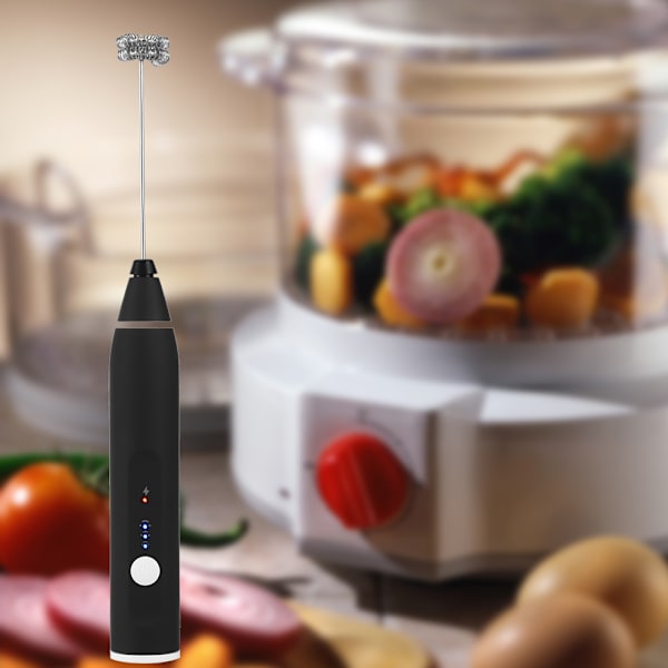 Elektrisk melkeskummer Automatisk eggvisp USB-lading Mikser 3 hastighetsinnstillinger for kaffedrikk Røreverktøy