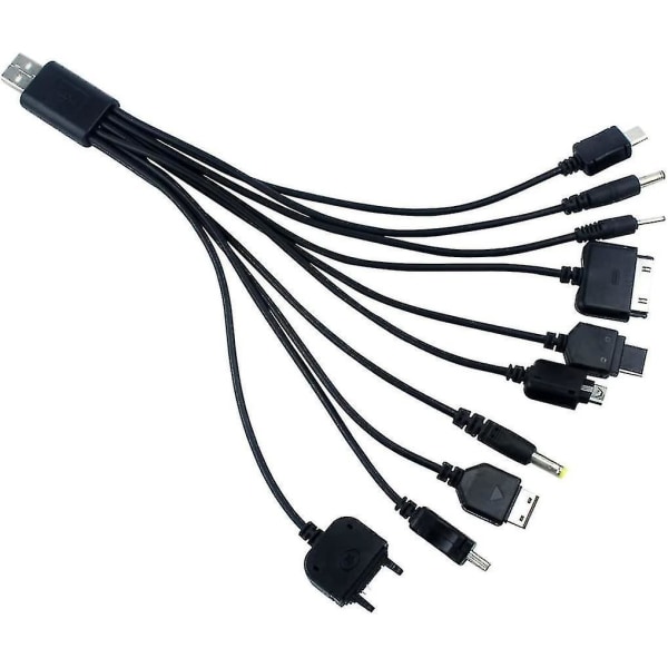 Universal 10 i 1 USB opladerkabel til iPod iPhone PSP kamera Nokia Blackberry - 2 stk