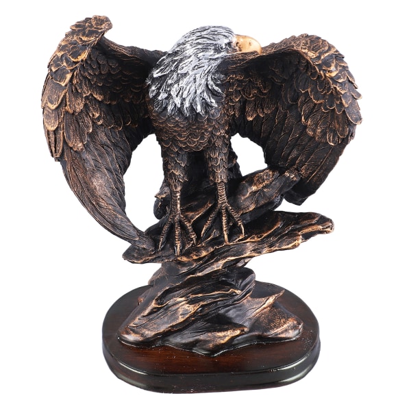 Eagle Statue Resin Retro Style Rich Details Bronzemaling Stabil base Patriotic Eagle Figurine til Office Family Cafe