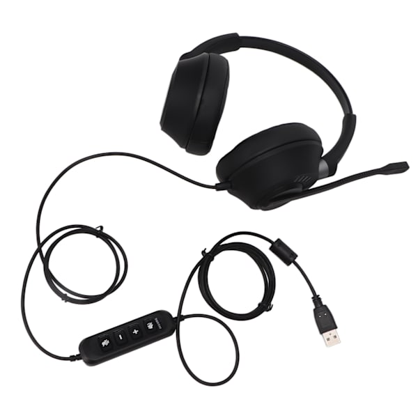 PC-headset med støjreduktion og lydstyrkejustering - USB-computer-gaming-headset med mikrofon