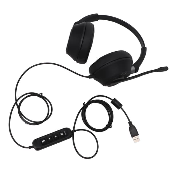 PC-hodesett Støyreduserende Volumjustering USB Datamaskin Gaming Hodetelefoner med Mikrofon