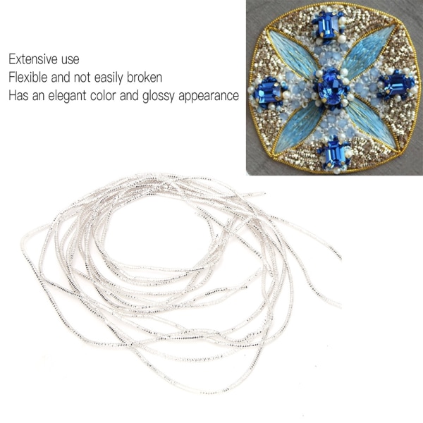 Brodertråd Koppartråd Sysöm Sömnad Glans 1,5 mm Dia. Manuell DIY StringSilver