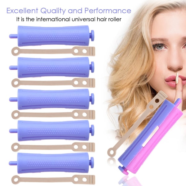 6st Standard Hårrullar Heat Perm Wave Rod Hårklämmor Curlers Frisörverktyg SH-9