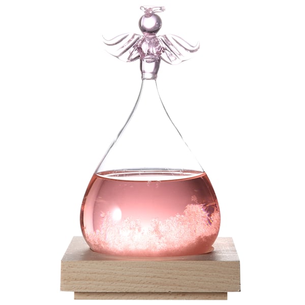 Innovativ engel dekor form værprognose glassflaske hjem ornament Valentinsdag gave rosa