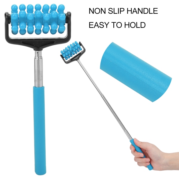 Ryggmassage Roller Stick Män Kvinnor Hushållsmuskler Smärtlindring Teleskopisk Roller MassagerHimmelblå sky blue Short style