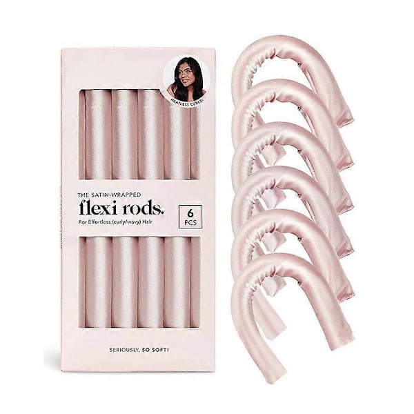Kitsch No Heat Curlers - Satinöverdragna Lockar Utan Värme För Lockar Över Natten ZD B2 Roséguld