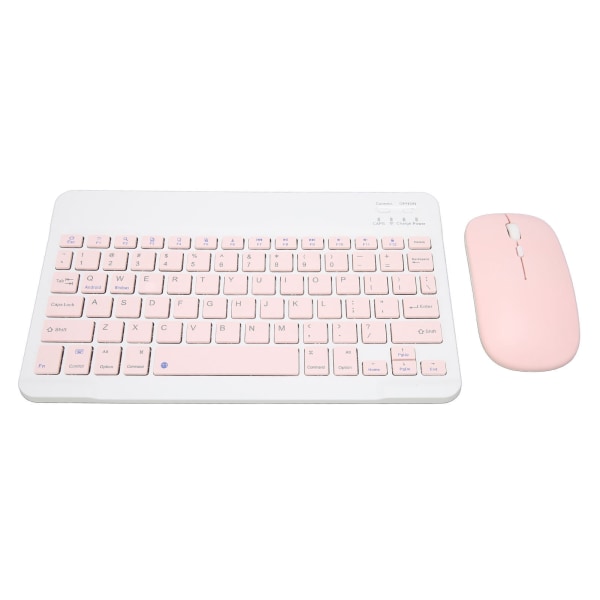 Trådløst tastatur musesæt 10 tommer computertastaturer musekombination til tablet mobiltelefon computer Pink