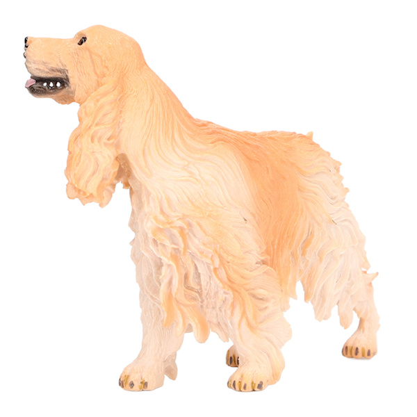 Cocker Spaniel-figurer Simulering Pædagogisk Let at Vedligeholde Hunde Figur til Børn Legetøj og Indretning PL127‑1543 Gul