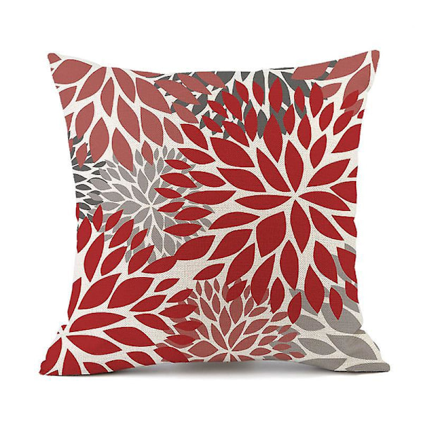 Sæt med 4 stk. dekorative pudebetræk, smukke 45 x 45 cm, bløde, holdbare firkantede pudebetræk med blomsterdesign trykt til sofa, seng
