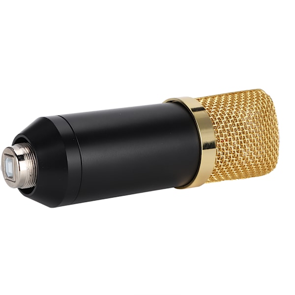 Bærbar kondensator USB-mikrofon til pc-bærbar computer med stativ (sort og guld)