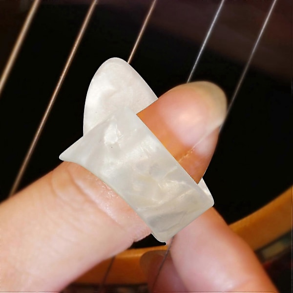 4 Stycken Tumme Finger Gitarrplektrum Celluloid Mediator Tumplektrum För Akustisk Elektrisk Gitarr Tjock