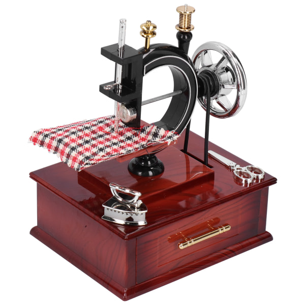 Ompelukone Music Box Kellokoneisto Retro Style Craft Collection Pöydän koristelu