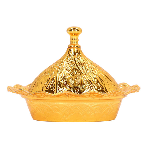 Kulta sokerikulho Retro Exquisite Sinkkiseos Vintage sokerikulho kannella kotijuhliin hääkoristeluun