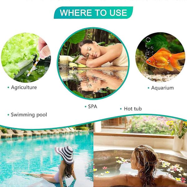 5-i-1 poolprodukt klor och pH-testare Spa strip 5 i 1 pool pH-testare för totalt klor fritt klor alkalinitet cyanursyra klorhårdhet