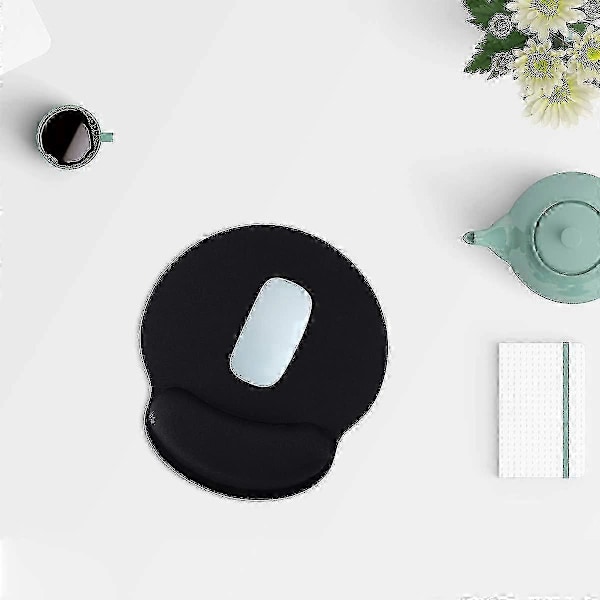 Ergonomisk Svart Musmatta Med Handledsstöd Kompatibel Med Dator, Liten Gaming Musmatta Med Handledsstöd Kompatibel Med Laptop