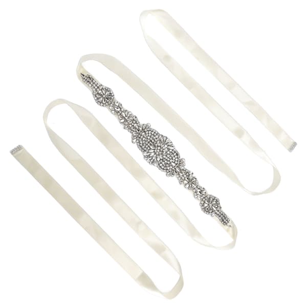 Rhinestone brudekjolebelte Elegant midjebelte Klestilbehør for brud brudepike Hvit
