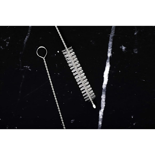 2 Rengjøringsbørster for Drikkestrå av Rustfritt Stål, Kraftige Børster for Vask av Glass-, Silikon- og Metallstrå, Tekanne-tut, Mini