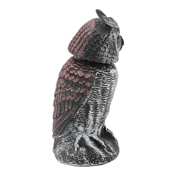 Owl Decoy Plastrandig Liten Skakbar Vattentät Levande Form Fake Owl Fågelskrämmor för innergårdar Utomhusgräsmattor