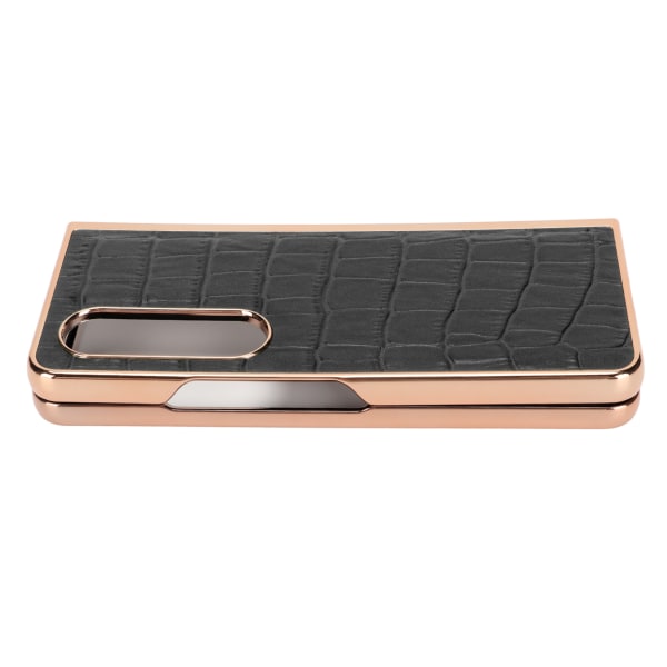 Phone case Cover för Samsung Galaxy Z Fold 4 Nanoplätering Krokodilmönster äkta läder Repsäkert Svart