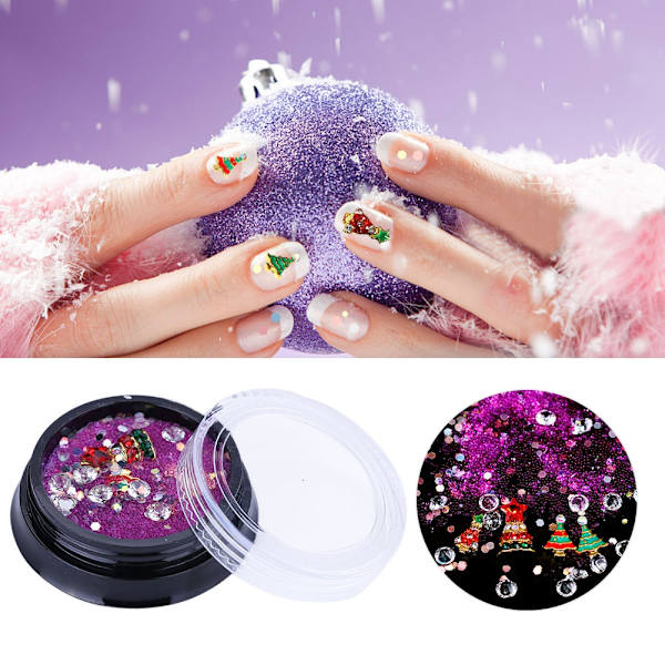 Neglekunstdekorasjon Jul Rhinestone Legering Paljettmiks Manikyrklistremerker #04