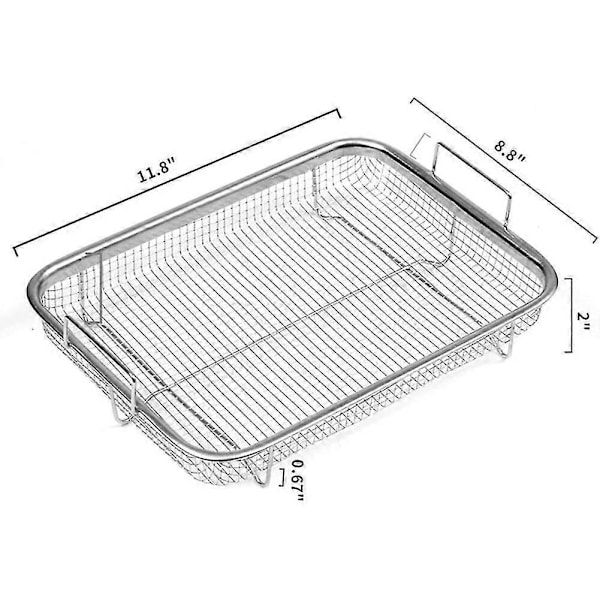 1 stk. Frityrkorg for ovn, grillkurv i rustfritt stål, non-stick nettingkurv, frityrbakke trådkurv