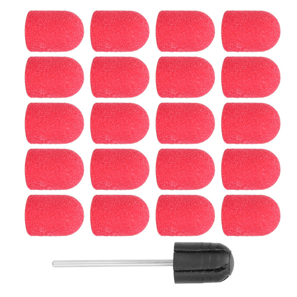 Nail Art Cap Nagelborr Polering Slipning Slipband Set (13 x 19mm)Röd