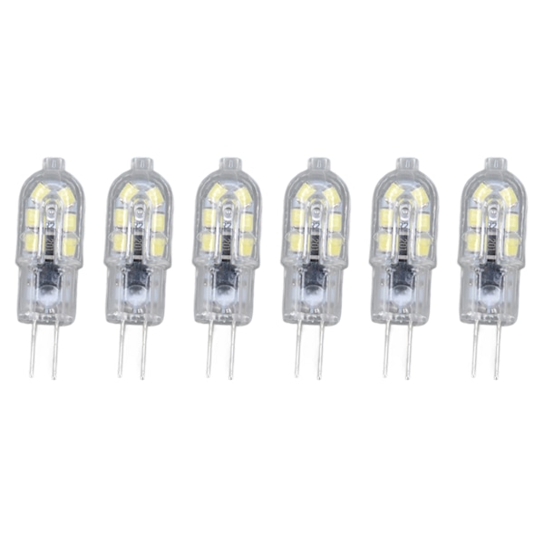10 stk. G4 2835 LED-pære Transparent LED-lampe Stik i pære AC220V til Camper Kabinet Landskabslys 6500K Hvidt lys
