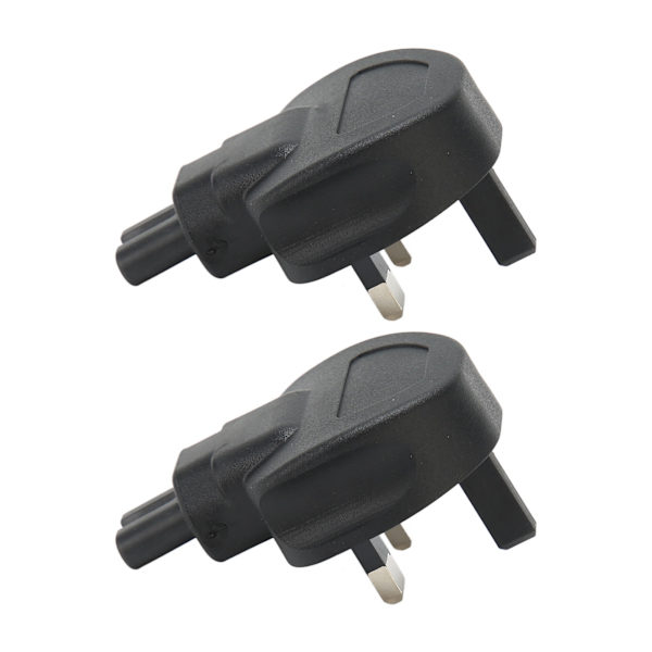 2 stk. UK-stik til IEC 320 C7 strømadapter Universal Standard Kraftig computerstrømadapter 100-250V