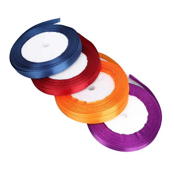 4 st 10 mm satinband presentförpackningsband dekoration för kläder matchande rosett DIY för tjejbankett