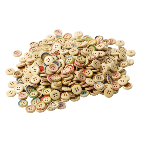 15 mm 400 st träknappar runda printed knappar Sy på knappar Smycketillbehör för gör-det-själv-projekt